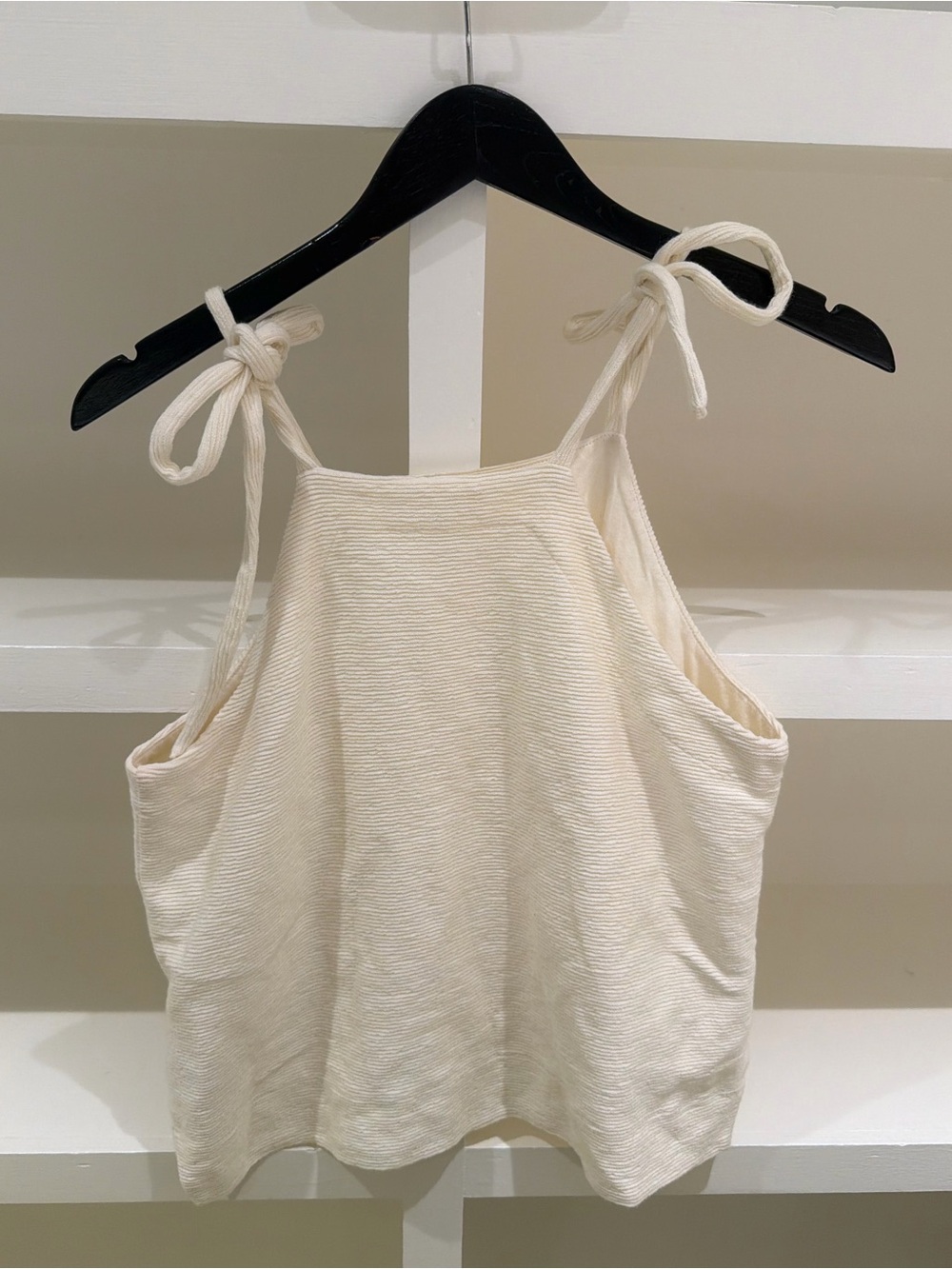Madewell Tie-Shoulder Cream Tank Top (Size Medium)
